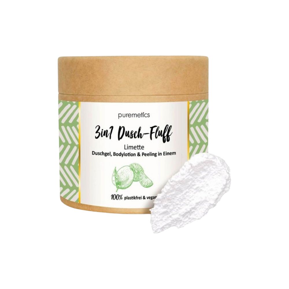 Puremetics 3-i-1 myk dusj med saltpeeling, lime (250 g)