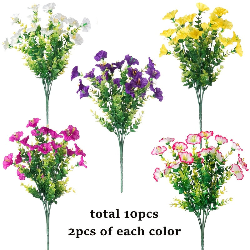 TEMU 10 Bundles Silkyy Pink - Realistic Artificial Flowers For Outdoor Decor, Colorful Daisy Planter For Front Door, Porch, Patio, Window Box, Home