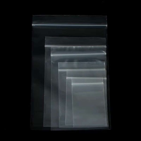 100Pcs 4X6-5X7-6X8-7X10cm Transparent Self Seag Zip Zipper Plastic Bags Sachets Ziplock Pouch For Jewelry Storage Packaging