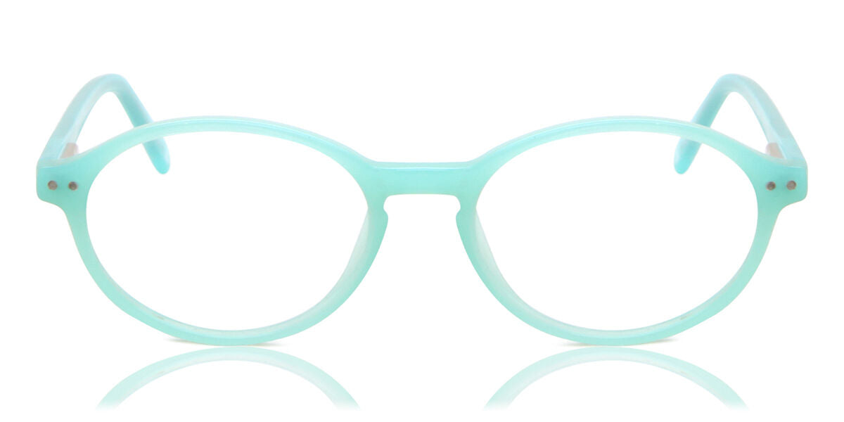 Oval Full Rim Plastic Kids'  Prescription Glasses Online Green Size 45 - Free Lenses - Blue Light Block Available - SmartBuy Kids