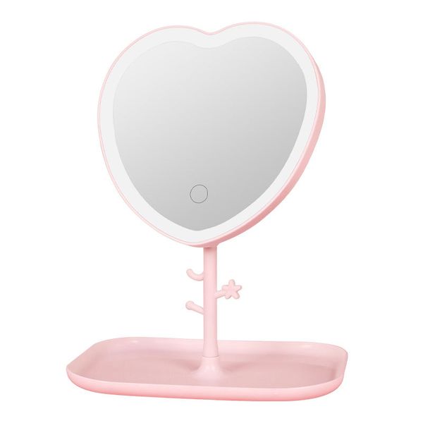 Illuminated mirrors Mirror Makeup Led With Light Student Female Dormitory Desktop Storage