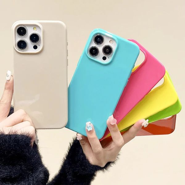 Candy Solid Color Silicone Neon Fluorescent Soft Case for IPhone 15 14 13 12 11 Pro Max Shockproof Protection Cover