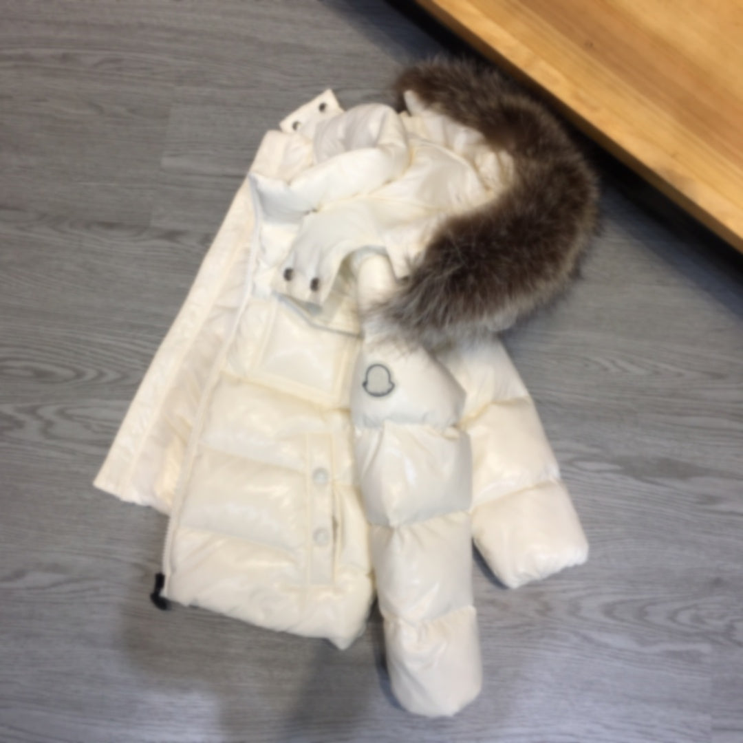 2026 baby clothes hoodies kid hood down coat luxury child hooded coats 100% goose down Real Big Wolf Fur School uniform skiing Fashion Winter Outerw