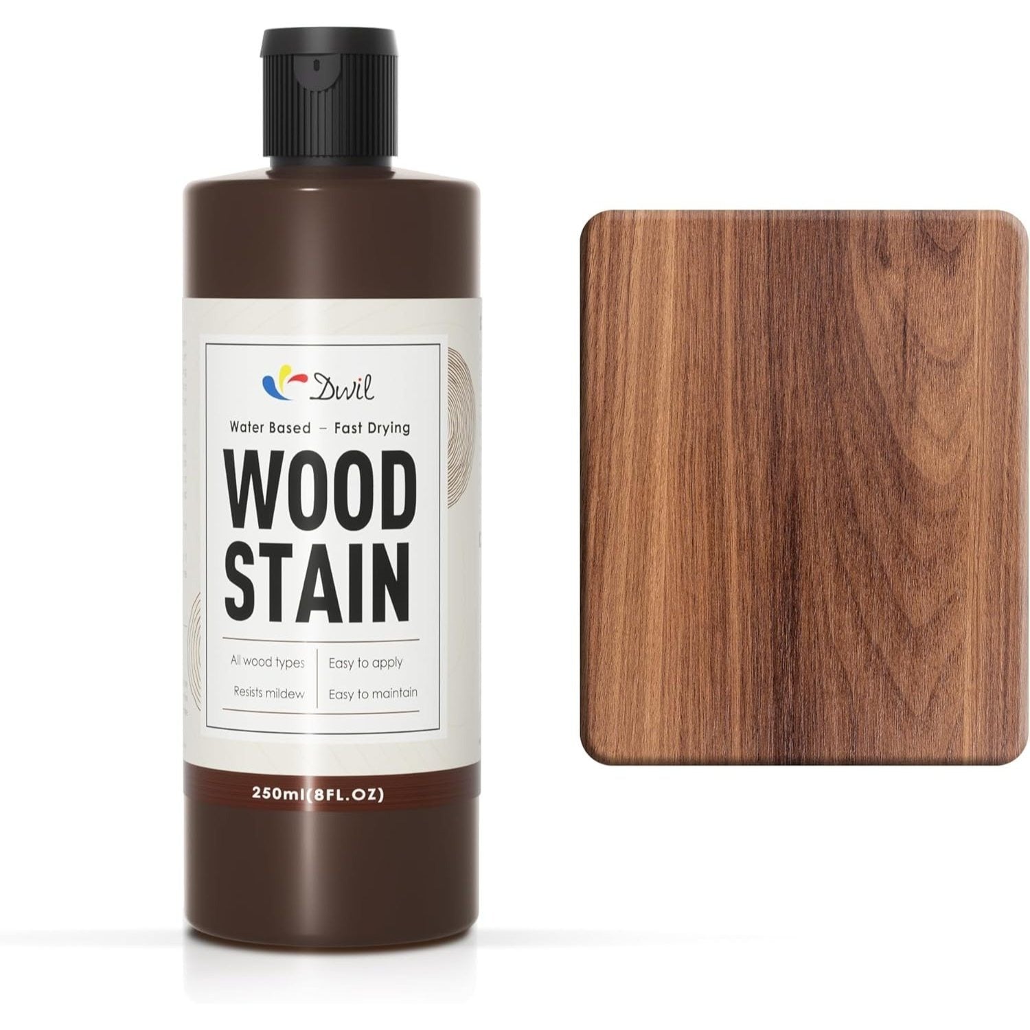 TEMU Water Based Wood Stain - Multiple , Fast Drying, Indoor And Outdoor Furniture, Wood Paneling, Cabinets And More, Low Odor ＆ Non-toxic- 8.5oz