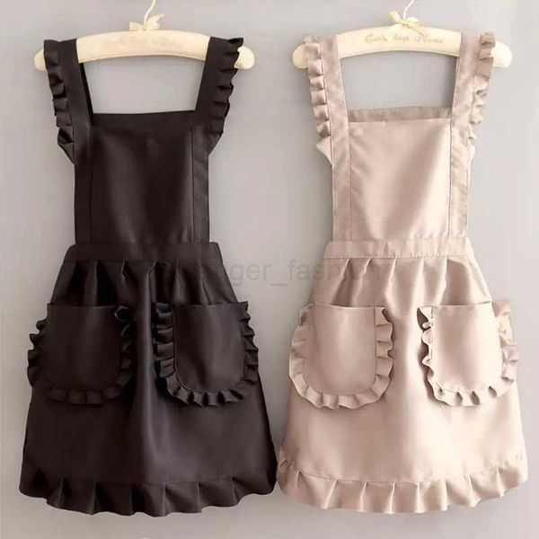 1Pcs Cute Korean Style Apron Female Nail Shop Kitchen Coffee Overalls Home Cooking Cleaning Sleeveless ApronXJ240731