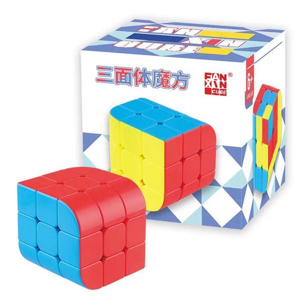 Magic Cubes Fanxin Trihedral 3x3 Magic Cube 3Layers Speed Cube Professional Cubo Magico Puzzle Toy For Children s Gift Toy S2412192