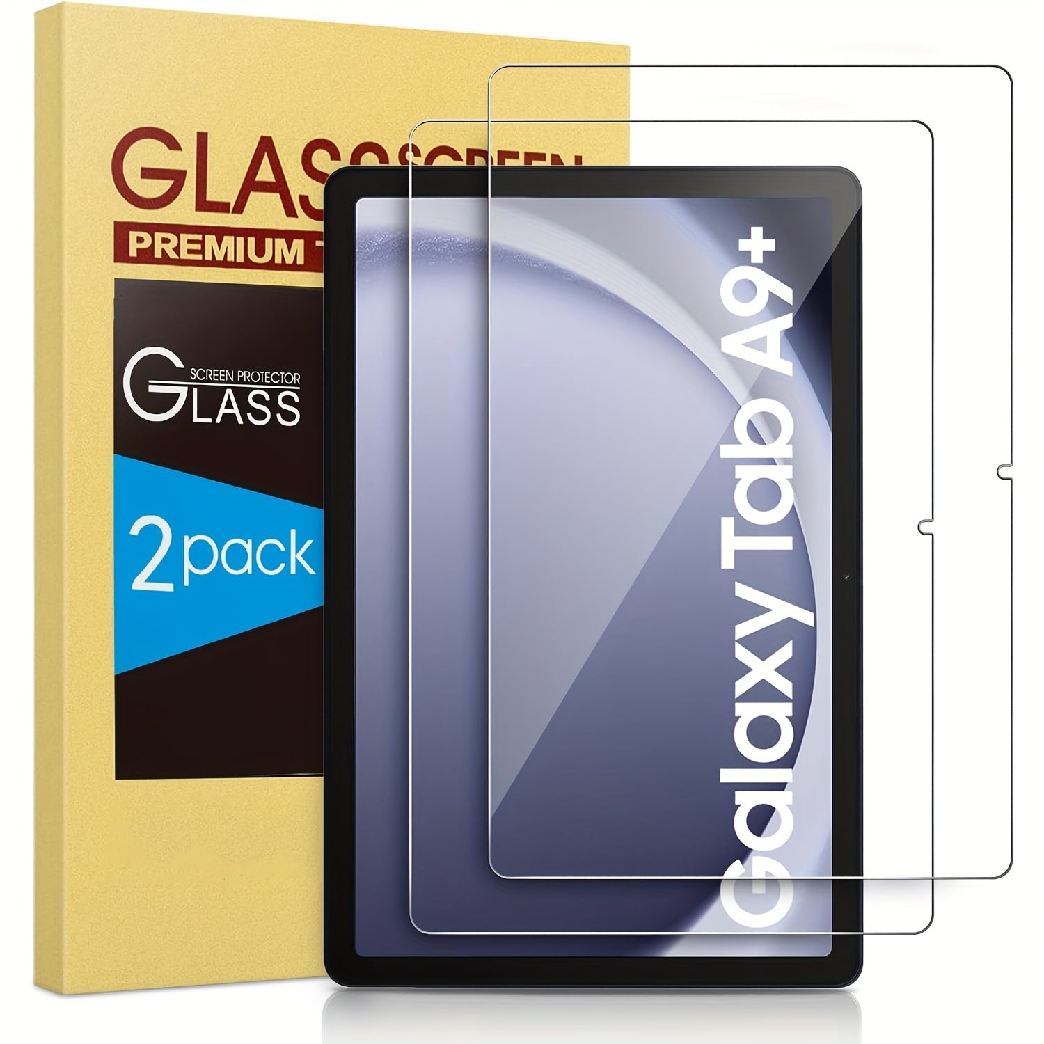 TEMU 2-pack Tempered Glass Screen Protector For Galaxy Tab A9+-a9 8.7" & Plus 11" (sm-x110-x115-x117-x210-x215-x217) - Anti-fingerprint,