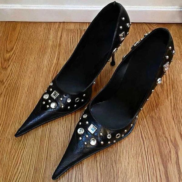 Rhinestone High Heels Mulher Moda Ponto Bombas Mulheres Amarre Up Up Designer Sandal Sexy Leopard Print Dress Shoesc241218