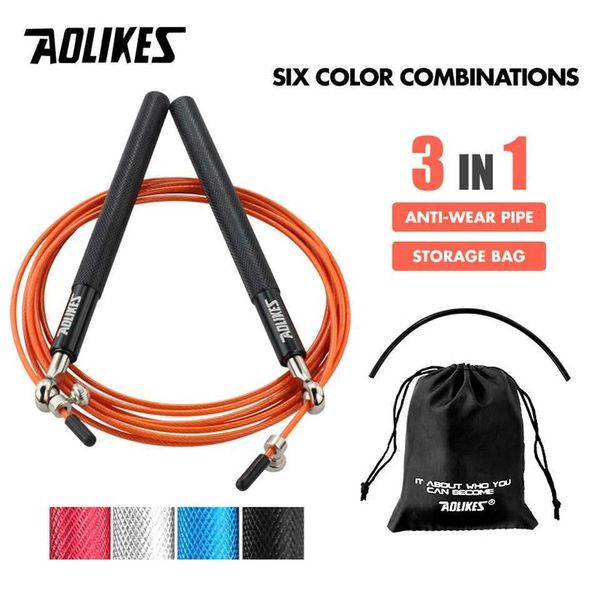 Jump Ropes AOLIKES 1 Crossfit Speed Jump Rope Professional MMA Boxing Fitness Jump Rope Training Carrying Bag Y240423