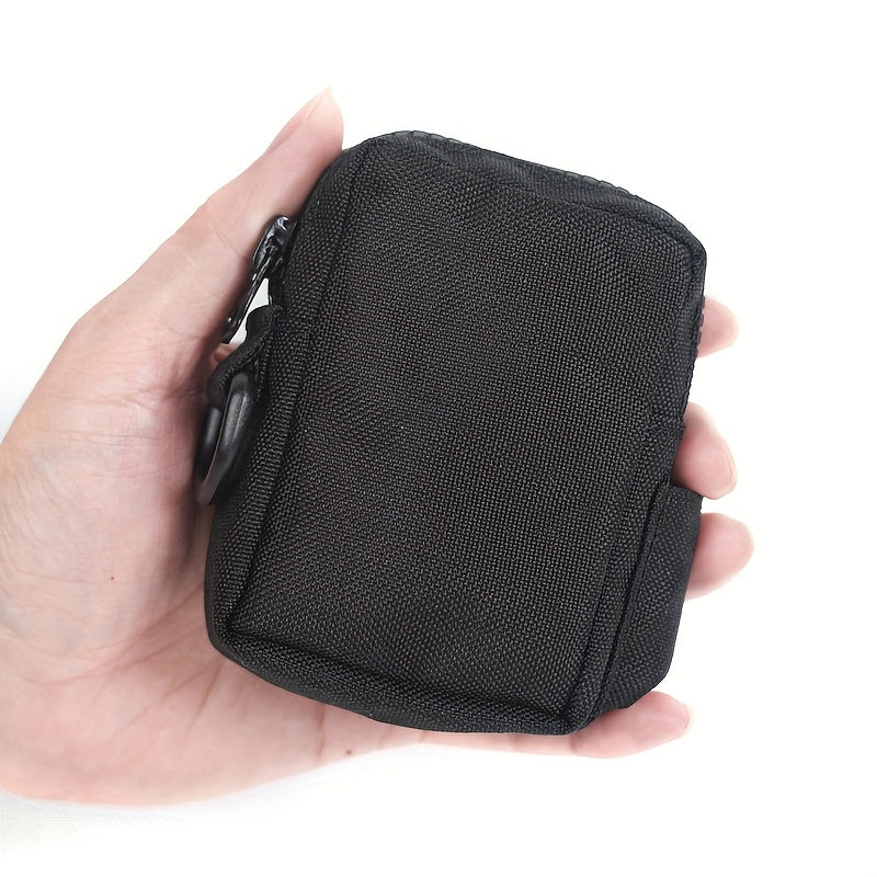 TEMU Canvas Storage Bag, Coin Purse, Card Holder, Waist With A Belt, Mini Hanging Bag For Running Sports, Casual Outdoor Small Wallet.