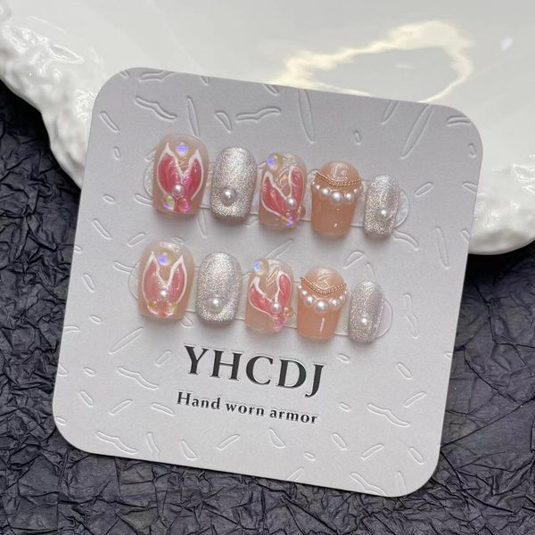 Nail Art Pure Handmade Wearable Nail Patch Mermaid Princess Finished Product Can Be Reused Fashion Accessories