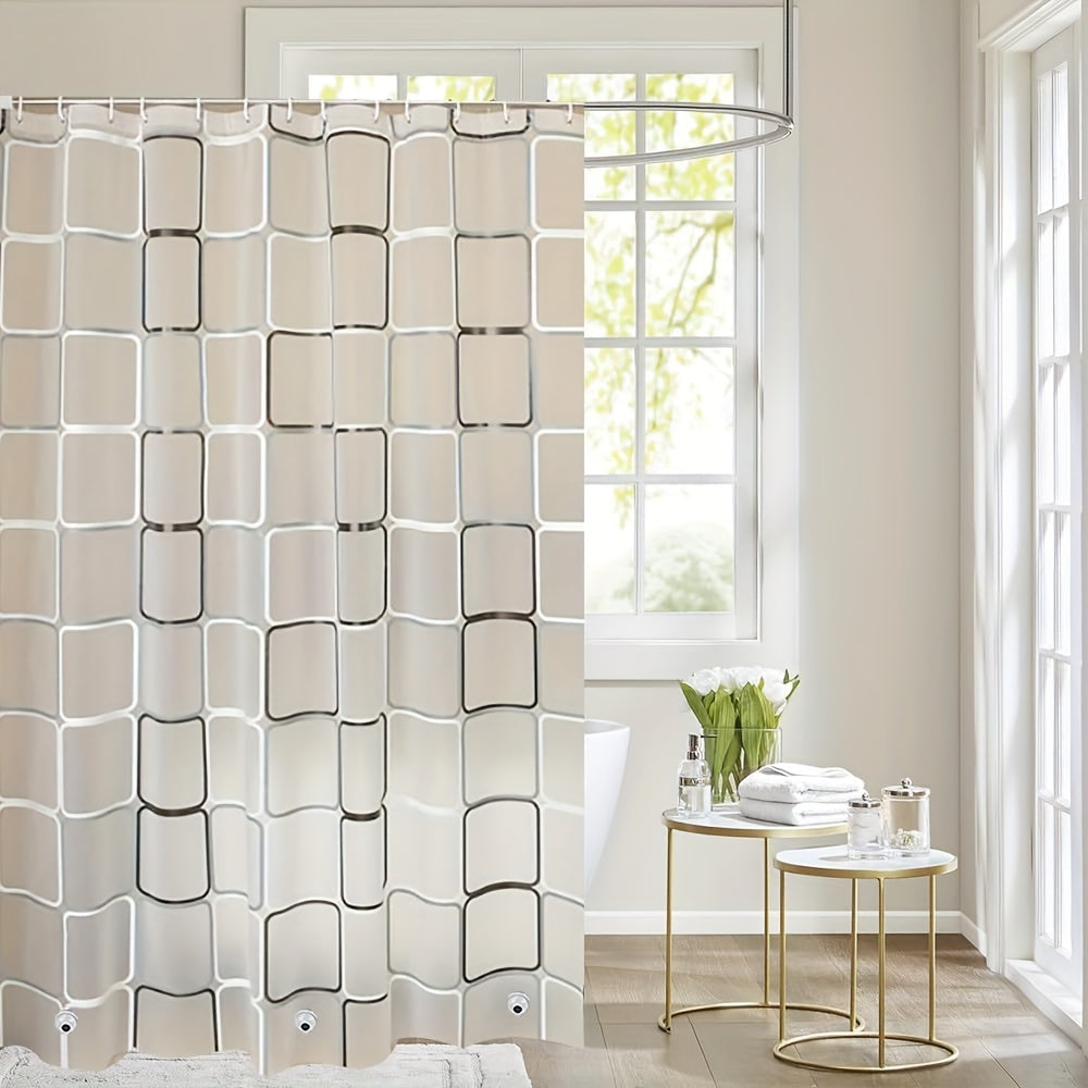 TEMU Extra Large Shower Curtain - Heavy-duty Peva Bathroom Curtain With Rustproof Grommets, Thickened Shower Curtain For Bathrooms, Tubs