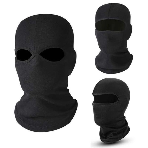 1 Lycra motorcycle full face mask mens war game bicycle skiing snowboard hood winter warm neck black bicycle outdoor sports Y240923