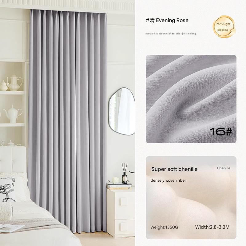 YL-32544 high shading soft waxy chenille shaped full shading curtain fabric wholesale bedroom living room high-grade