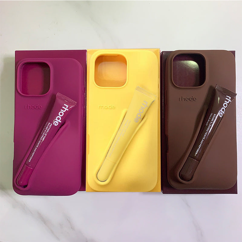 rhode phone case Lipstick Portable Case Design Lip Gloss Lipstick Lip Balm 3D Make-Up Silicone Phone Case for iPhone 17 16 15 14 13 12 11 Pro Max Ho