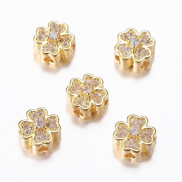 Perles de placage en laiton avec zircone cubique de micro pave