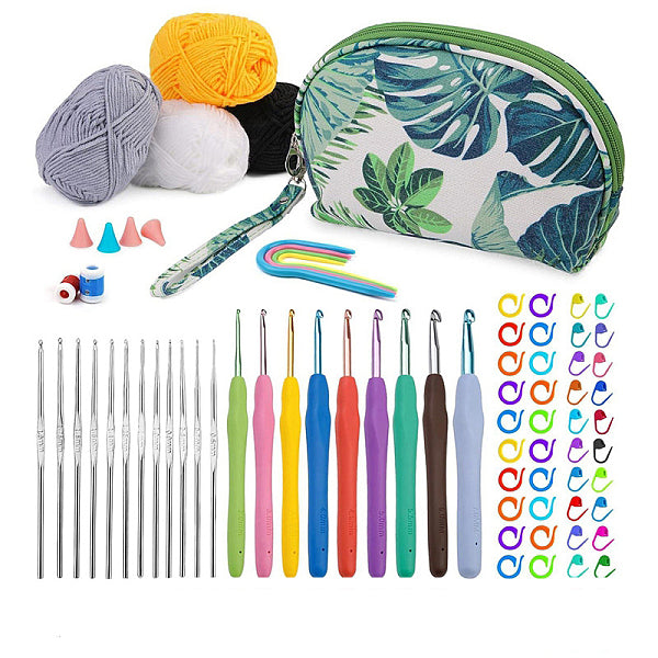 DIY Knitting Kits Storage Bag for Beginners Include Crochet Hooks