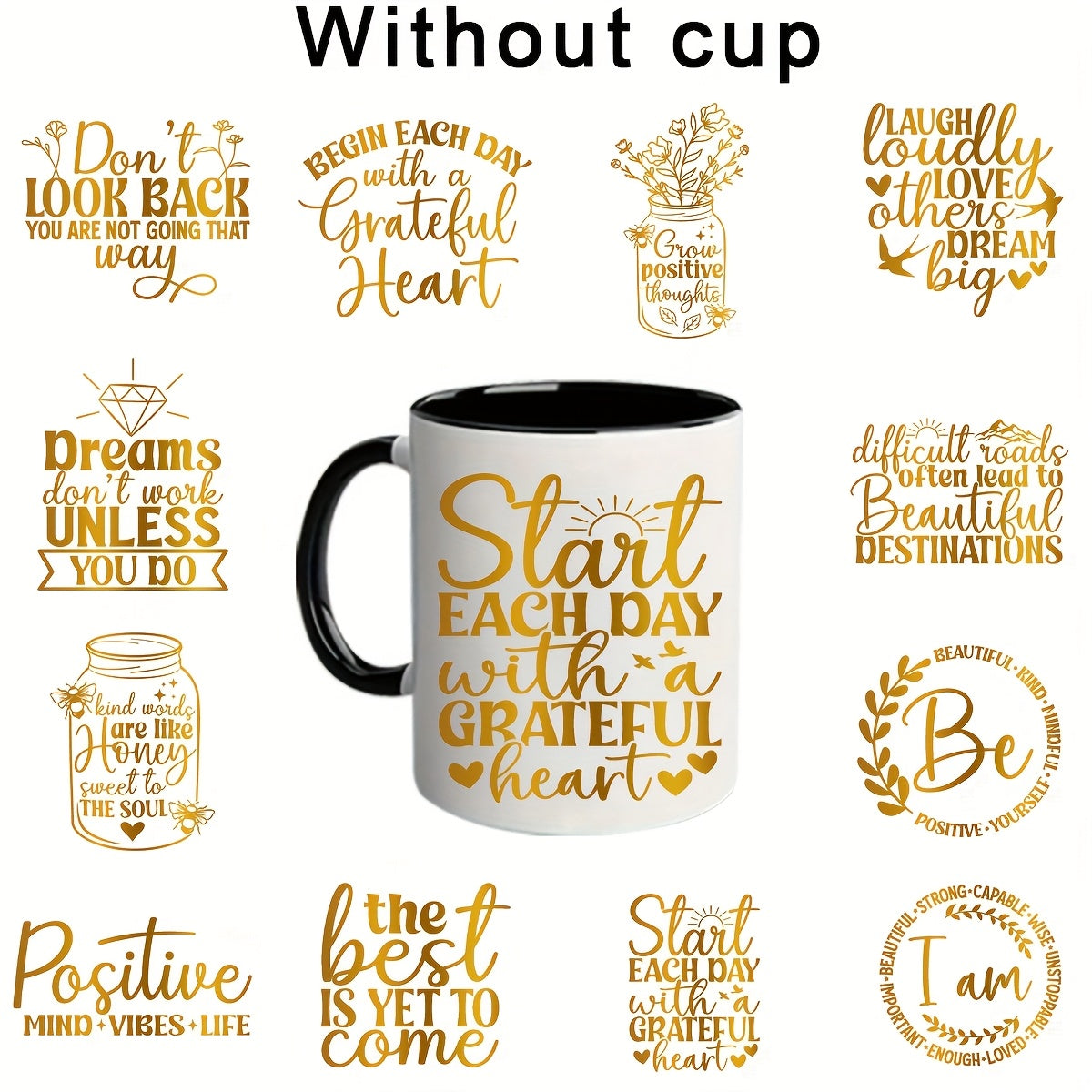 TEMU 12pcs Uv Dtf Cup Wraps Sticker - Positive Commercial Rub On Transfers For Crafts For Glass 16 Oz, Uv Dtf Transfer Sticker, Creative Festival