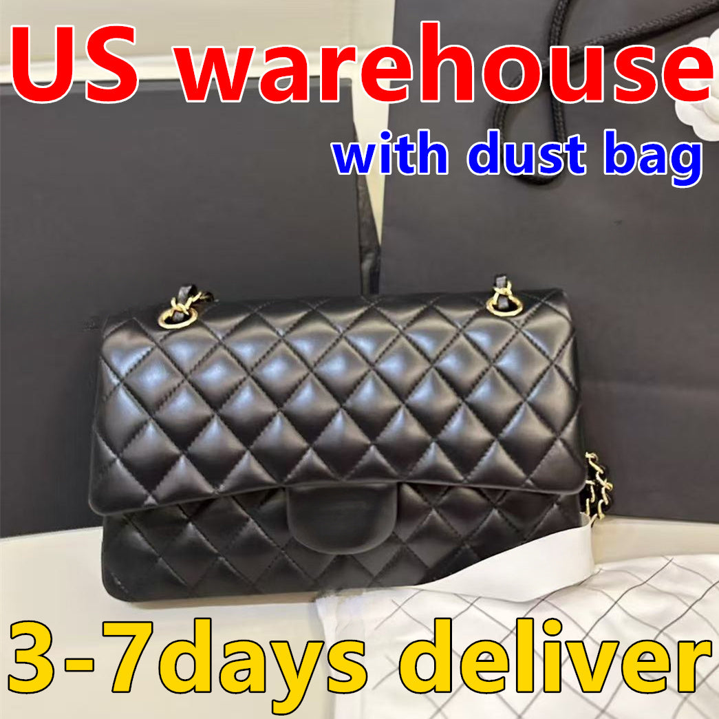 10A Top Tier Luxury Designer Shoulder Bag Mini Square Flap Bag Mirror Quality Women Real Leather Caviar Lambskin Quilted Classic Purse Gold Chain St