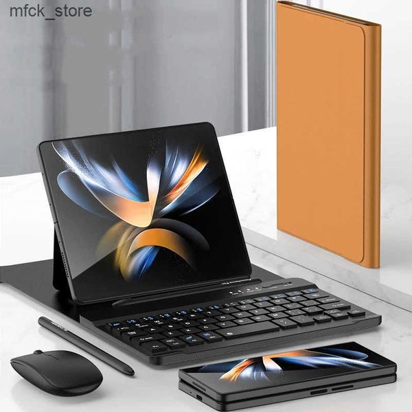 Keyboards for Samsung Galaxy Z Fold 4 - Fold 3 Wireless Keyboard Folding Leather Case Phone Stand Bluetooth-compatible Mouse Stylus J241204