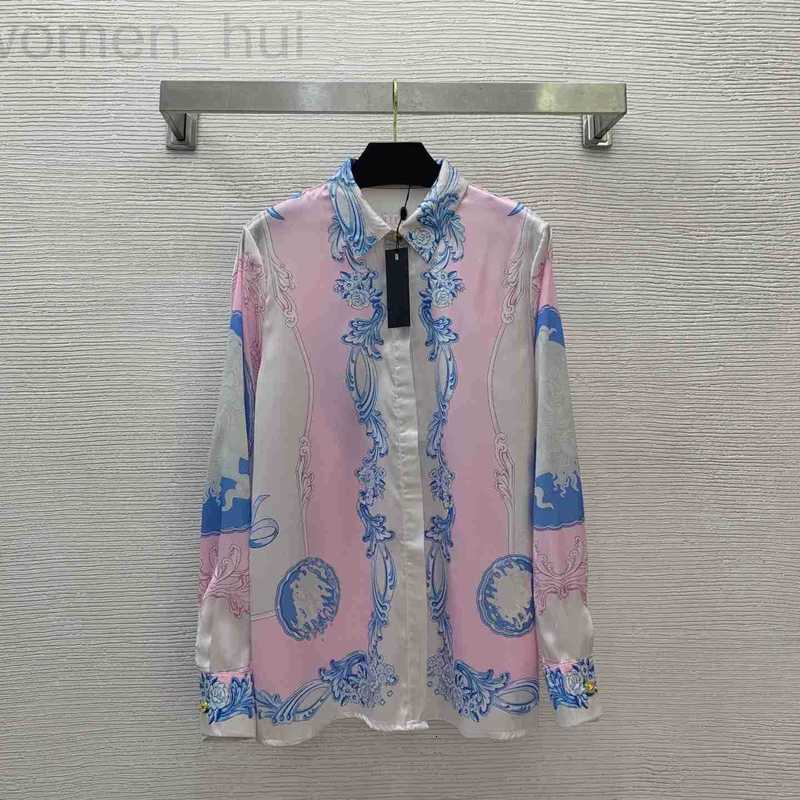 Women&#039;s Blouses & Shirts designer 25 pattern printed casual loose collar long sleeved shirt LWM9