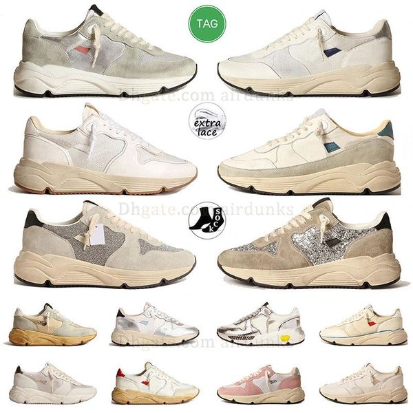 Luxury Leather Dress Shoe Designer Shoes Silver Glitter Sneakers White Black Pink Women Platform Heels Ball Star Mens Trainers Size 35-46