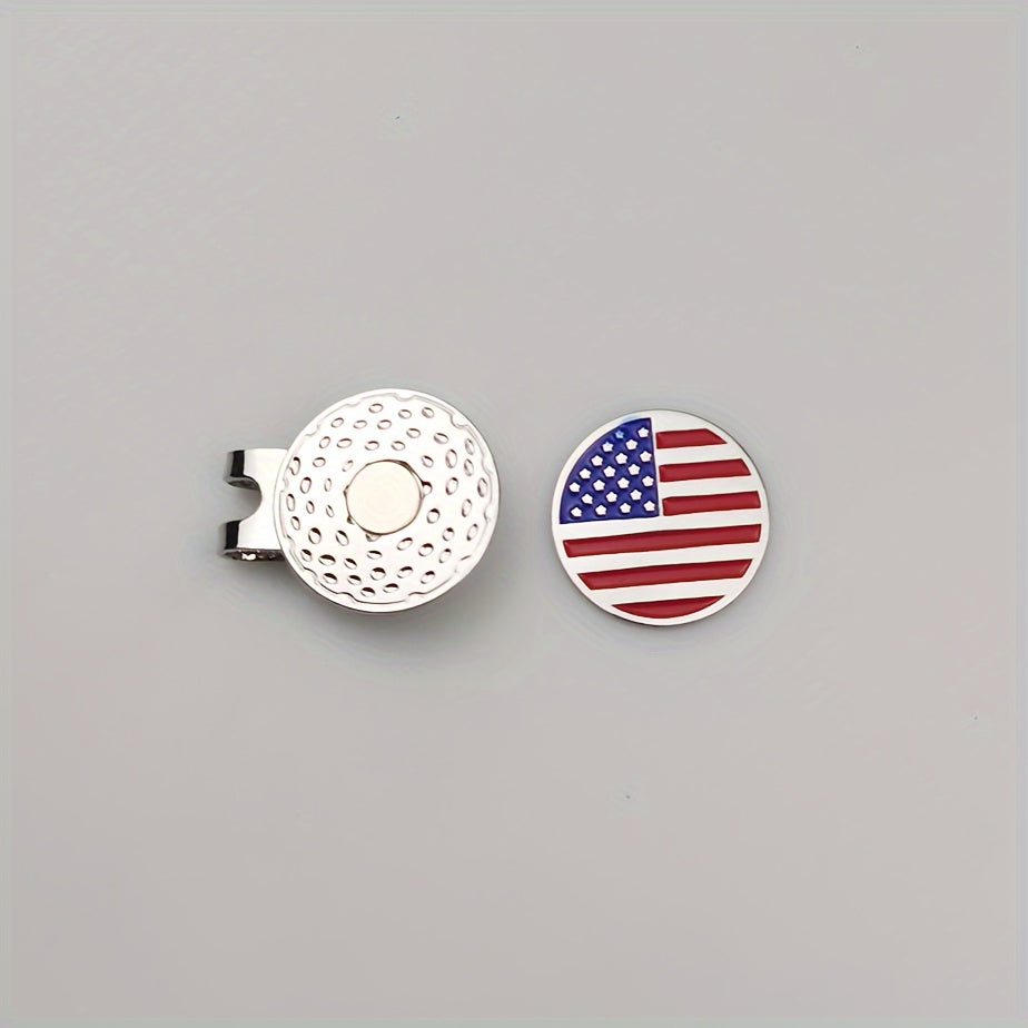 TEMU Flag Golf Ball Marker With Magnetic Hat Clip, Stainless Steel Golf Position Marker