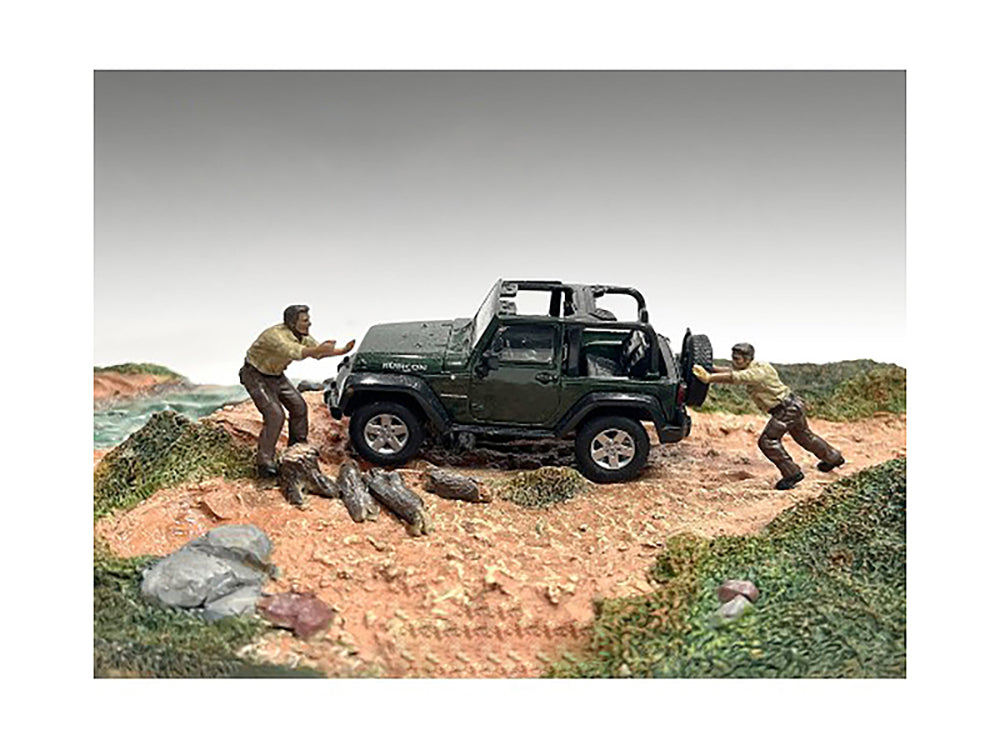 "4X4 Mechanics" 2 Piece Diecast Figure Set 3 for 143 Scale Models by American Diorama