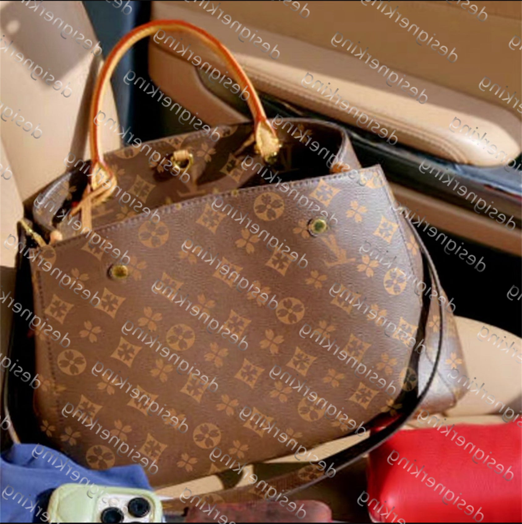 Designer Bags M41056 Women Shoulder Bag Purse The Tote Bag Letter Genuine Leather Bags diane Crossbody loop Handbag Lady Purse Luxury Female 10A top