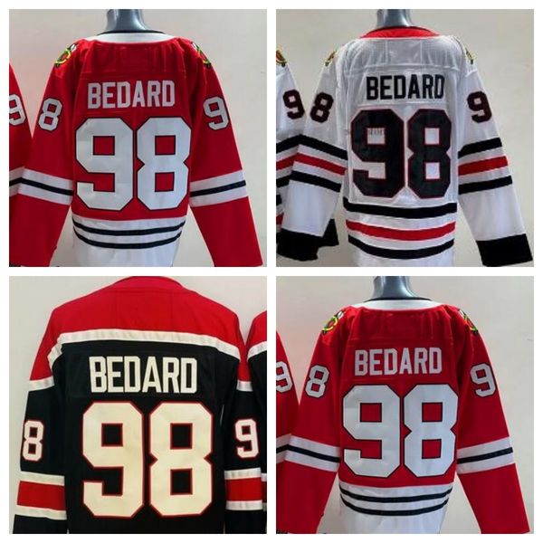 Men Kids youth 98 Connor Bedard Hockey Jersey Red White Black 100% Stitched 2023 2024 New Arrival Hockey jerseys