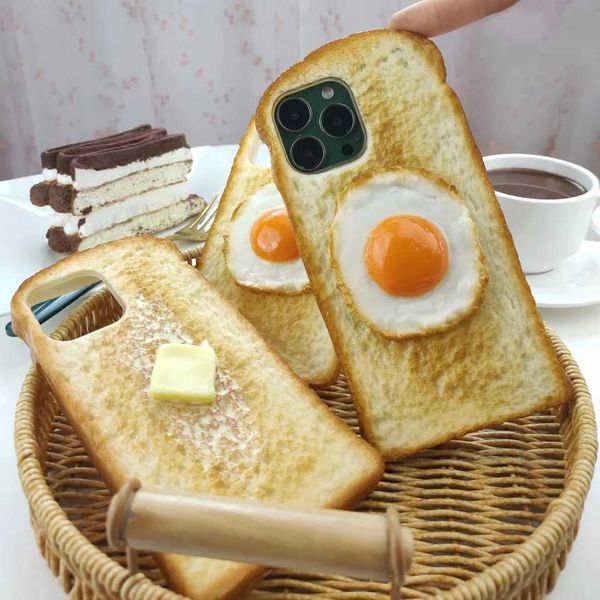 Delicious 3D toast bread phone case suitable for iPhone X 11 12 13 14 15 16pro max phone case simulation bread phone case X250125