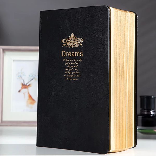 Notepads Super thick Retro Golden rim Blank Notebook Dream stamping Soft Notepad large painting write Diary Stationery Journal Gift 231201