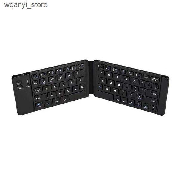 Keyboards Double folding Bluetooth keyboard wireless charging keyboard portable mini keyboard suitable for Windows Android iOS iPhone iPad L