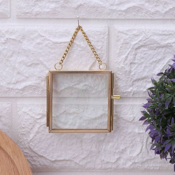 367A DIY Metal Photo Frame Golden Plants Insect Specimen Storage Container for Family Shooting Photos Storage Rack