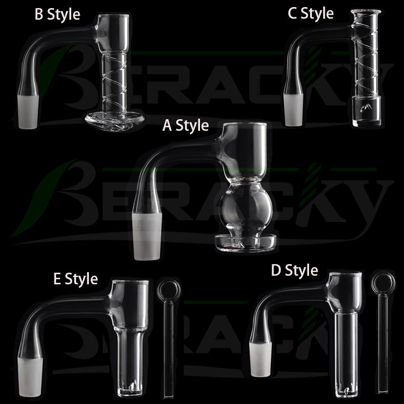 Beracky Full Weld Beveled Edge Smoking Blender Terp Slurper Hourglass Quartz Banger 20mmOD Seamless Welded Heady Quartz Nails For Glass Water Bongs