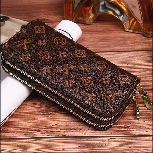 high quality Double zipper Wallets Mens Leather Wallet Holders For women Purse Monograms Luxury Purses Cross Body Wallets Zipper Coin Purse