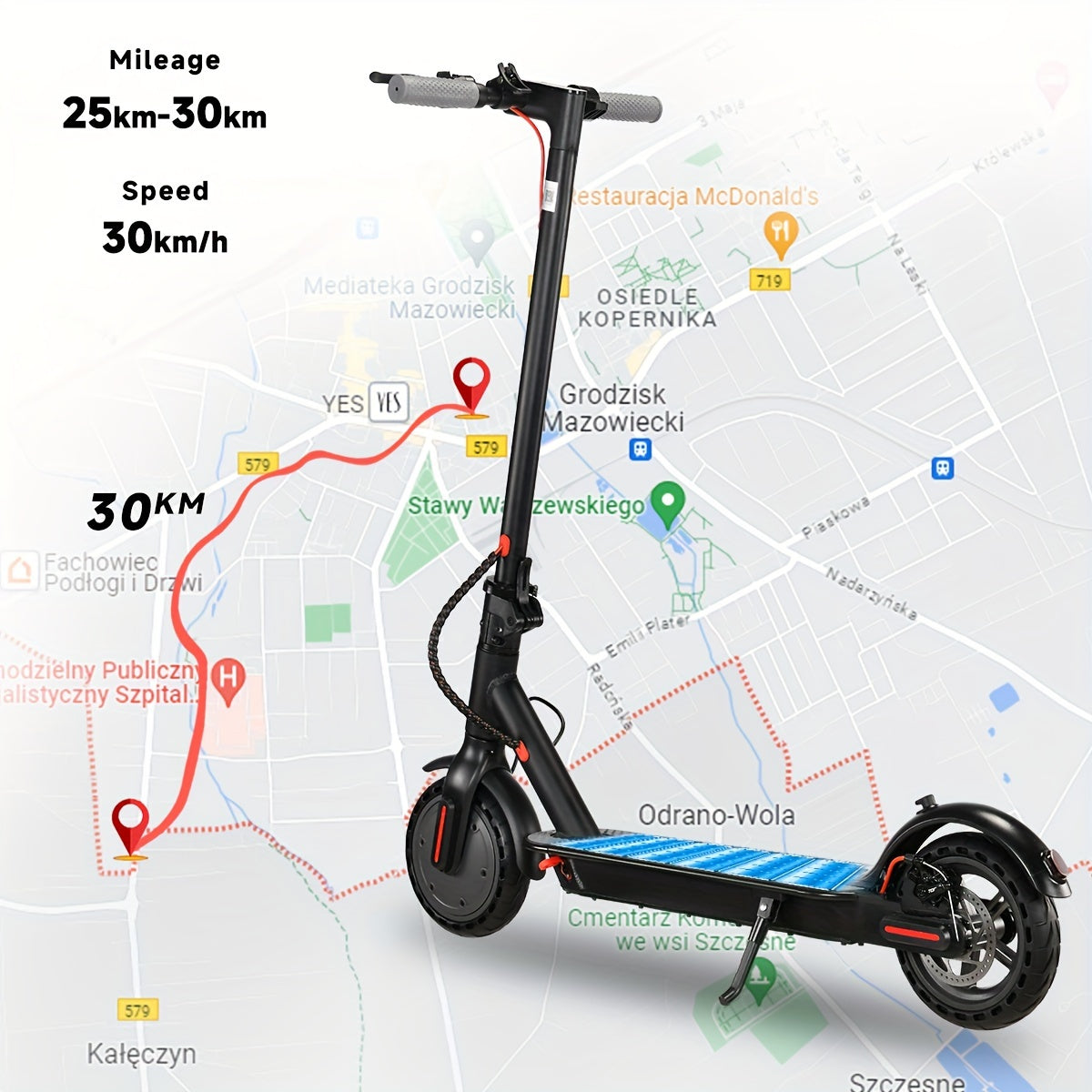 TEMU Sunnigoo N7pro 350w Adult Electric Scooter 36v 10.4ah 8.5-inch Honeycomb Solid Tires 19mph , , Foldable Commuting Electric Scooter, Suitable For