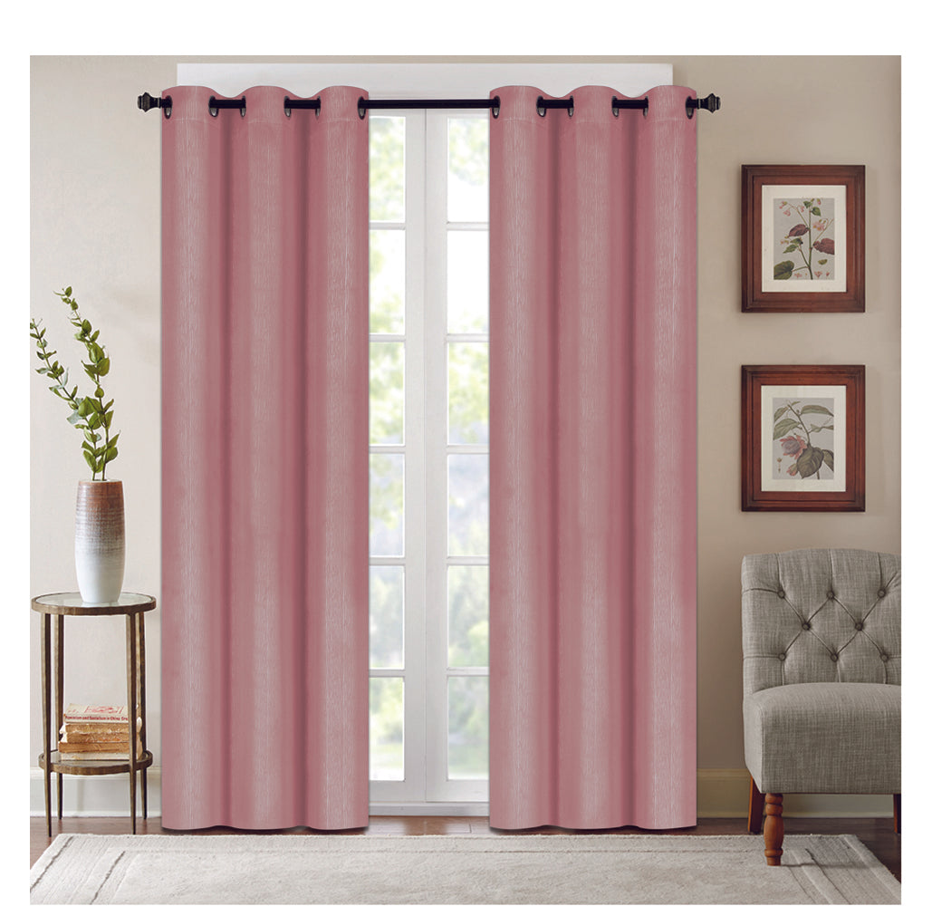 Denver Embossed Energy-Saving 63" or 84" Curtains - 84-Inch - Blush