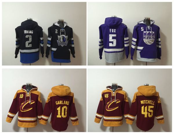 Kings Basketball Hoodie DeAaron Fox Jerseys Cavaliers Darius Garland Donovan Mitchell Kyrie Irving Pullover Sports Sweatshirts Winter Jacket
