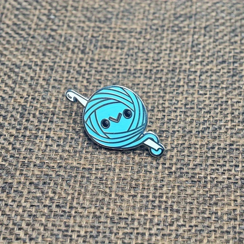 TEMU Kawaii Knitted Brooch Cute Yarn Enamel Pin Sweater Shirt Coat Jewelry Gift For Yarn Knitting Art Lovers