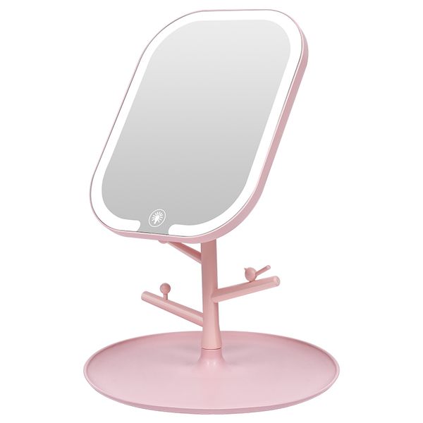 Factory direct LED cosmetic mirror rotatable desktop mirror desktop beauty mirror dormitory portable makeup mirror wholesale