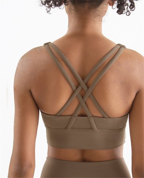 Alosweats Yoga Bra Women Padded Sports Bra Shake Proof Running Workout Gym Top Tank Cross Back Fitness Yoga Bras 72E