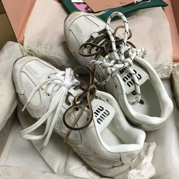 Designer shoes Edition 530 Dad Women&#039;s Double Color Lace Leather Forrest Sports and Leisure Training Shoes