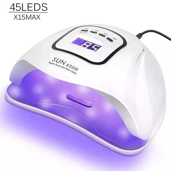 UV LED Nail lamp 45 beads gel nail professional curing 4 timers set and touchscreen dryer 241118