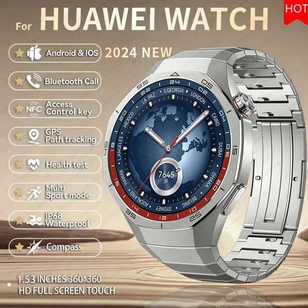 Suitable for Watch GT5 Pro mens smartwatch GPS motion trajectory NFC screen wireless connections call outdoor sports mens smartwatch X241226