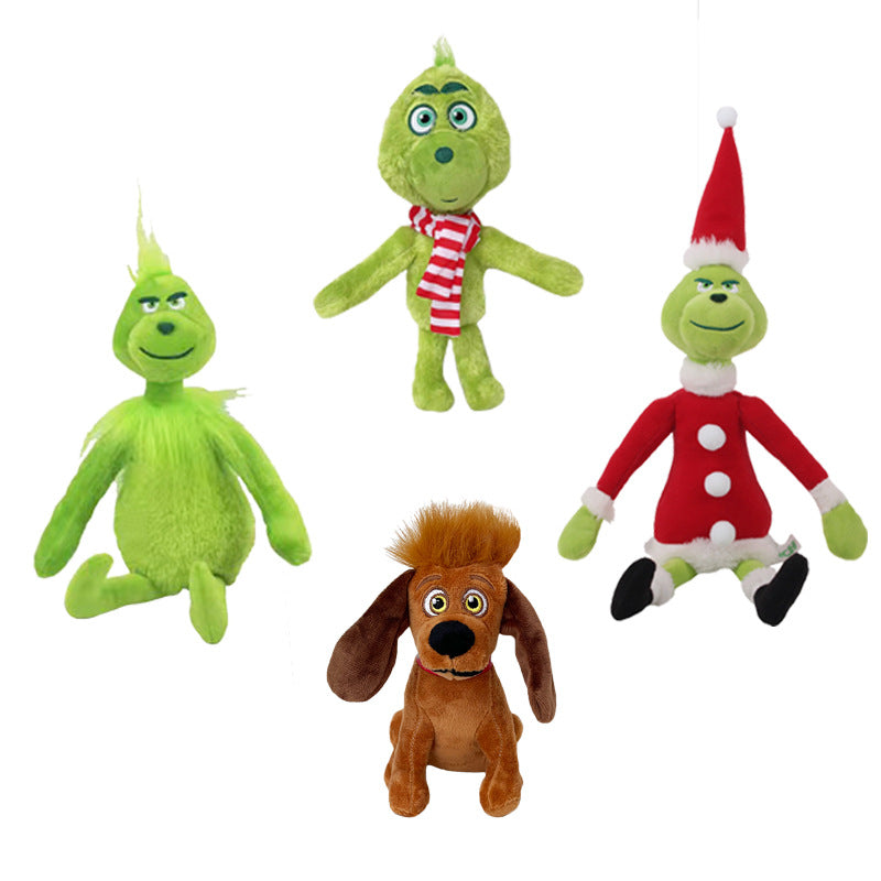 32cm Grinch Christmas green monster plush toy kids Xmas Stuffed animal dolls