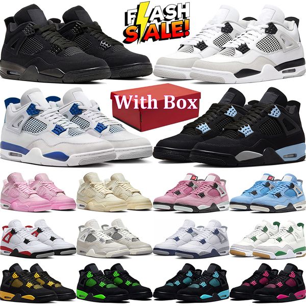 Designer Basketball Shoes 4s Jumpmaan 4 Teneadores ao ar livre de homens Travis Black Cat Militar Black Red Thunder Women Sports Treinadores