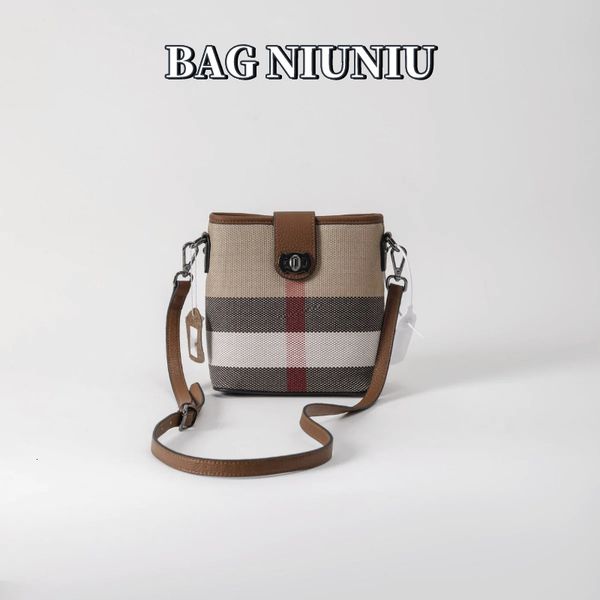 New Classic One-shoulder Women&#039;s Trend All-match Messenger Small Bag Plaid Canvas Ladies Handbag