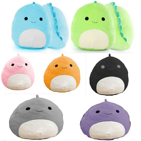 Manufacturers wholesale 7-color 20cm software fat dinosaur plush toys cartoon film and teion games peripheral dolls children&#039;s gifts
