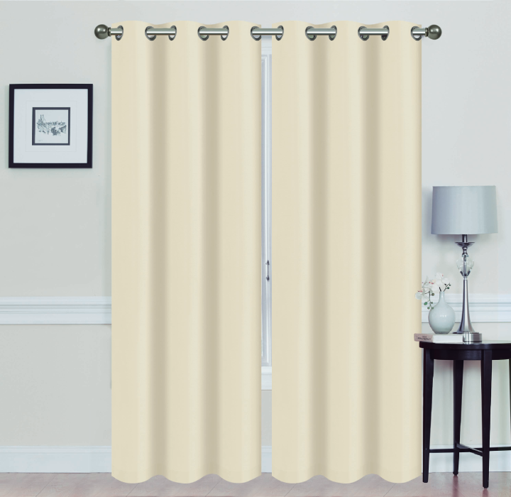 Madonna Blackout Grommet Curtain Panels (Set of 2) - 84" IVORY
